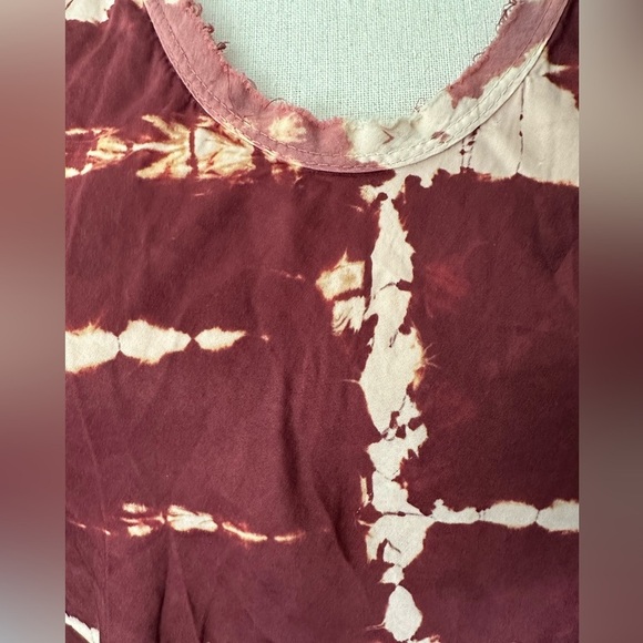 Young Fabulous & Broke Tie Dye Sleeveless Shirt Red Peach Womens XS NWT - Picture 2 of 7